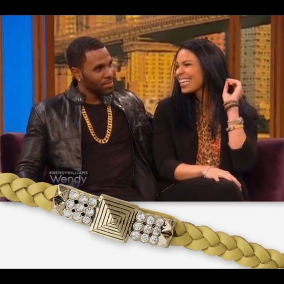 LIA SOPHIA Leather Studded Crystal Bracelet NWT